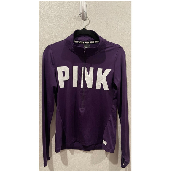 PINK Purple Ultimate Half Zip Sweatshirt - Picture 2 of 6